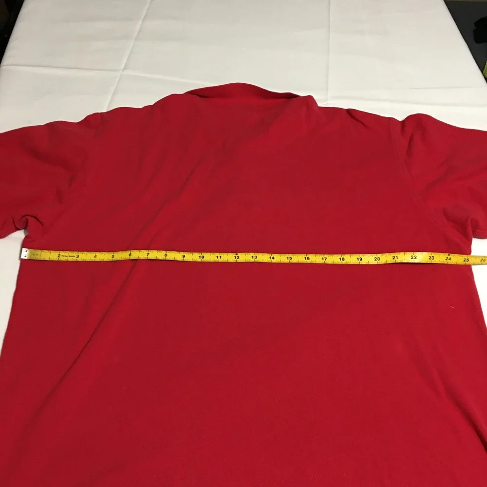 Nike Polo Shirt Mens XL Red Short Sleeve Middle Swoosh Logo Y2K